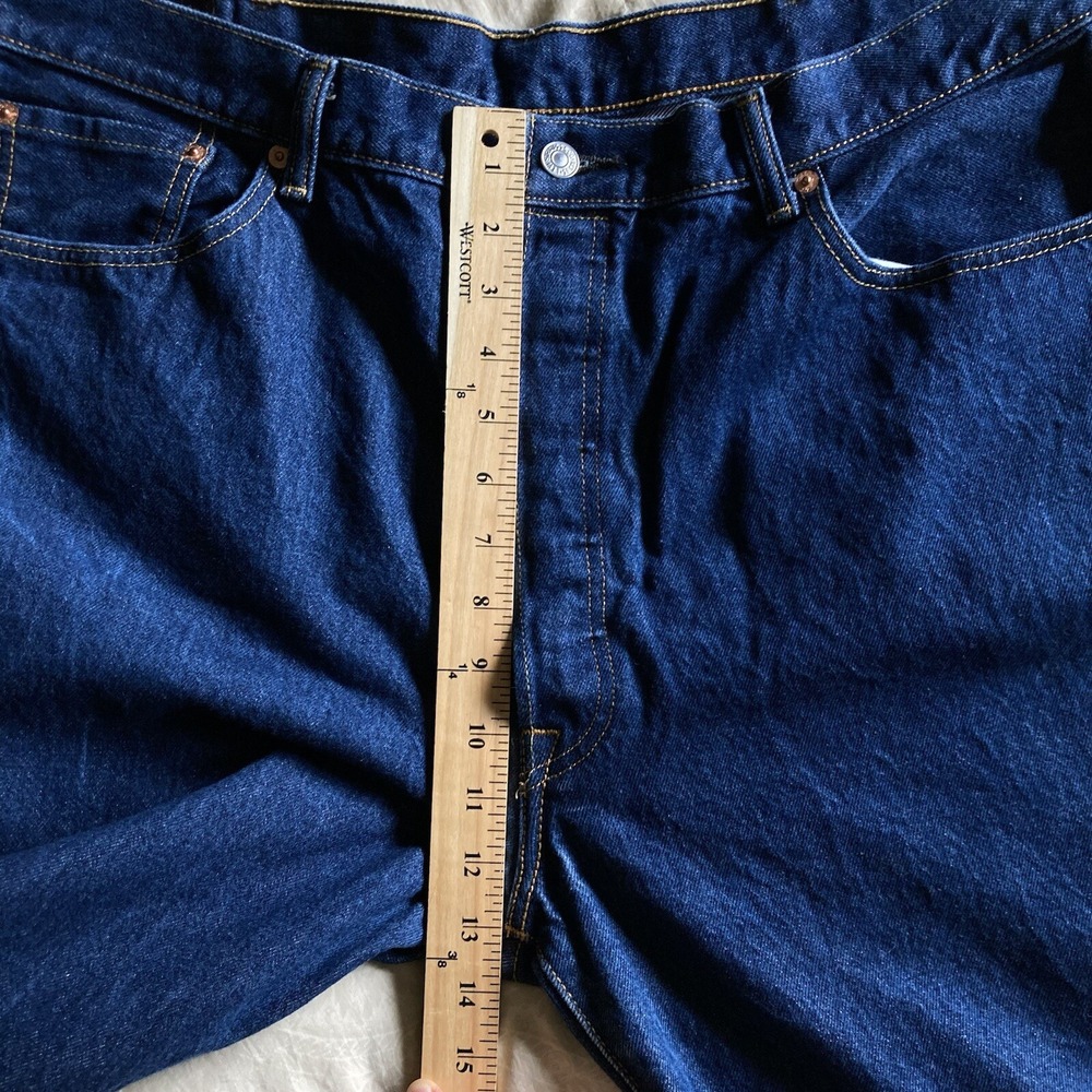 Levis 501 Original Mens Red Tab StraightFit ButtonFly Dark Wash Blue Jean 38x29 - Picture 16 of 16